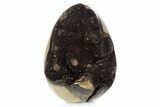 Septarian Dragon Egg Geode - Sparkly Black Crystals #329493-1